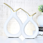 Kit Conjunto 2 Peças Vasos Cerâmica Enfeite Sala Cozinha Completo Decorativas Trio Rack Centro Mesa