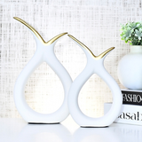 Kit com 2 Vasos de Cerâmica Decorativos | Estilo Sofisticado para Sala, Cozinha e Mesa Central | Bella e Finna