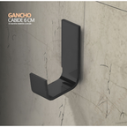 Kit de Acessórios para Banheiro Quadrado Preto Fosco Luxo 4 Peças