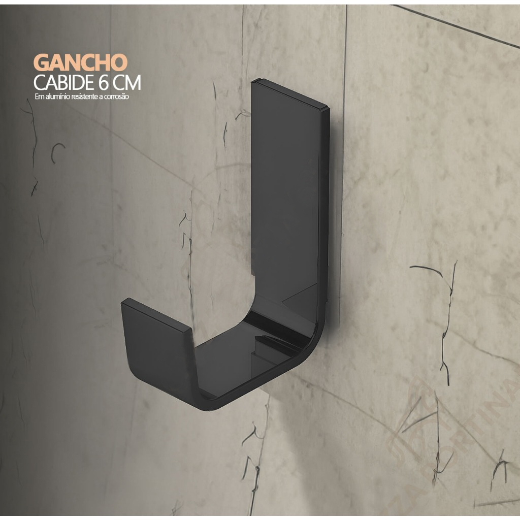 Kit de Acessórios para Banheiro Quadrado Preto Fosco Luxo 4 Peças