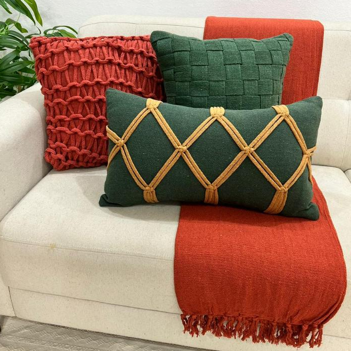 Kit Almofadas Boho Macramê e Corda | Bellaefinna