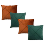 Kit 04 Almofadas Cheias em Suede Drapeada 45x45cm Decorativas Sala Quarto Sofá