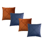 Kit 04 Almofadas Cheias em Suede Drapeada 45x45cm Decorativas Sala Quarto Sofá