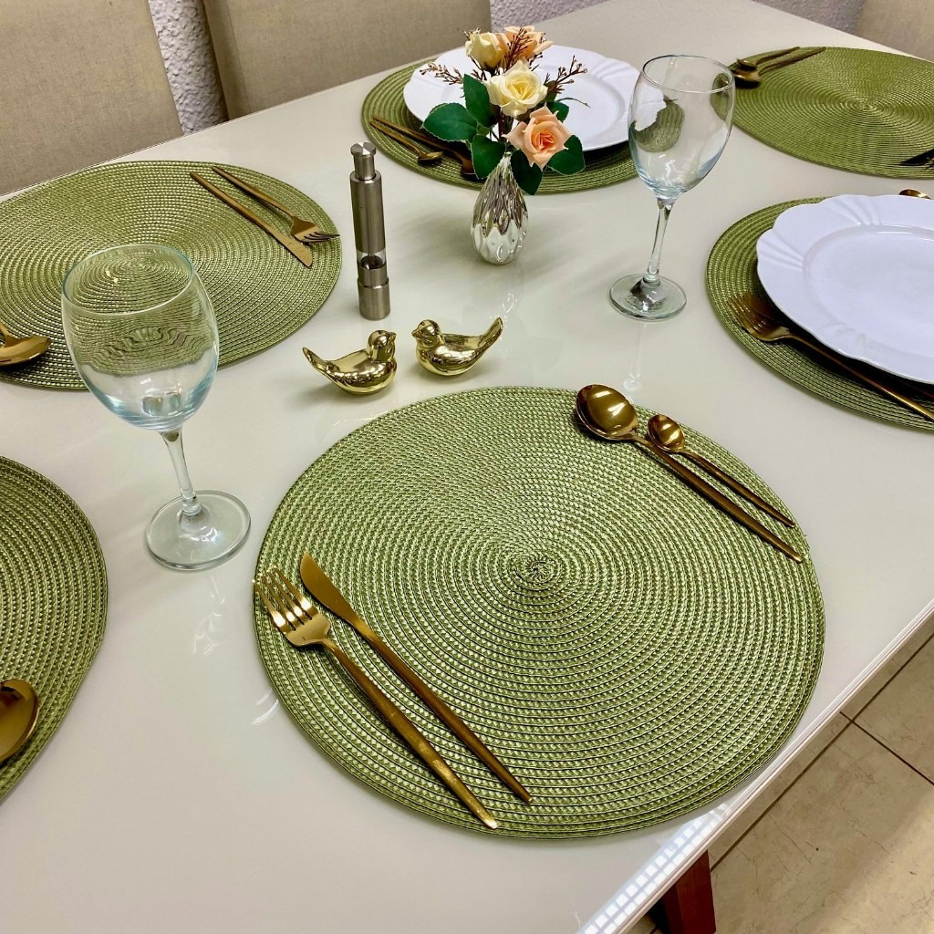 Jogo Americano Redondo até 10 peças Mesa Posta