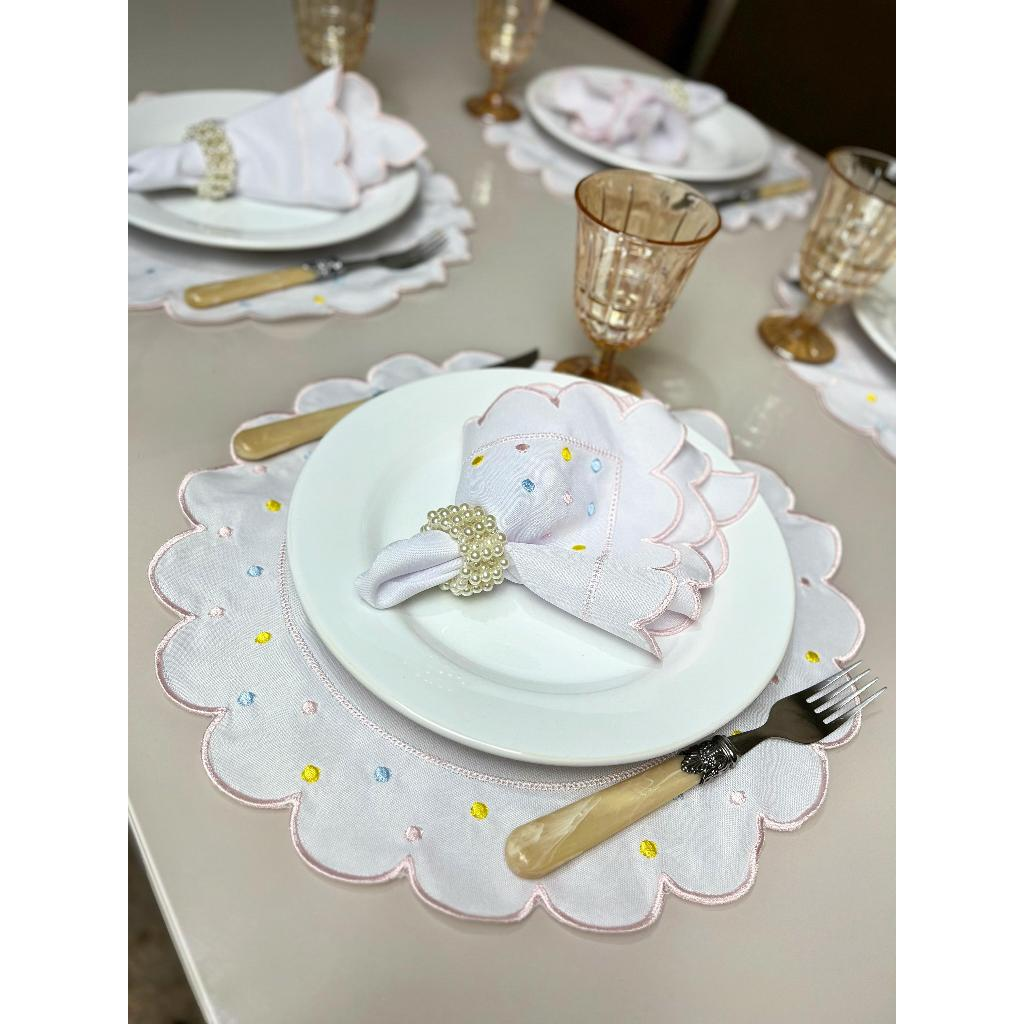 Kit Jogo Americano 8 Pçs Souplats Mesa De 4 Lugares Mesa Posta Guardanapo Supla Sousplat