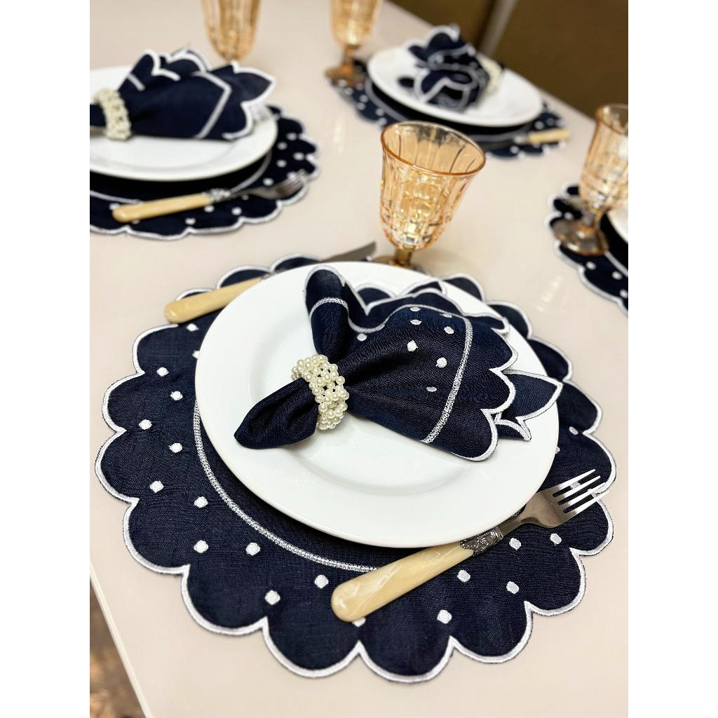 Kit Jogo Americano 8 Pçs Souplats Mesa De 4 Lugares Mesa Posta Guardanapo Supla Sousplat