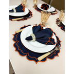 Kit Jogo Americano 8 Pçs Souplats Mesa De 4 Lugares Mesa Posta Guardanapo Supla Sousplat