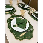 Kit Jogo Americano 8 Pçs Souplats Mesa De 4 Lugares Mesa Posta Guardanapo Supla Sousplat