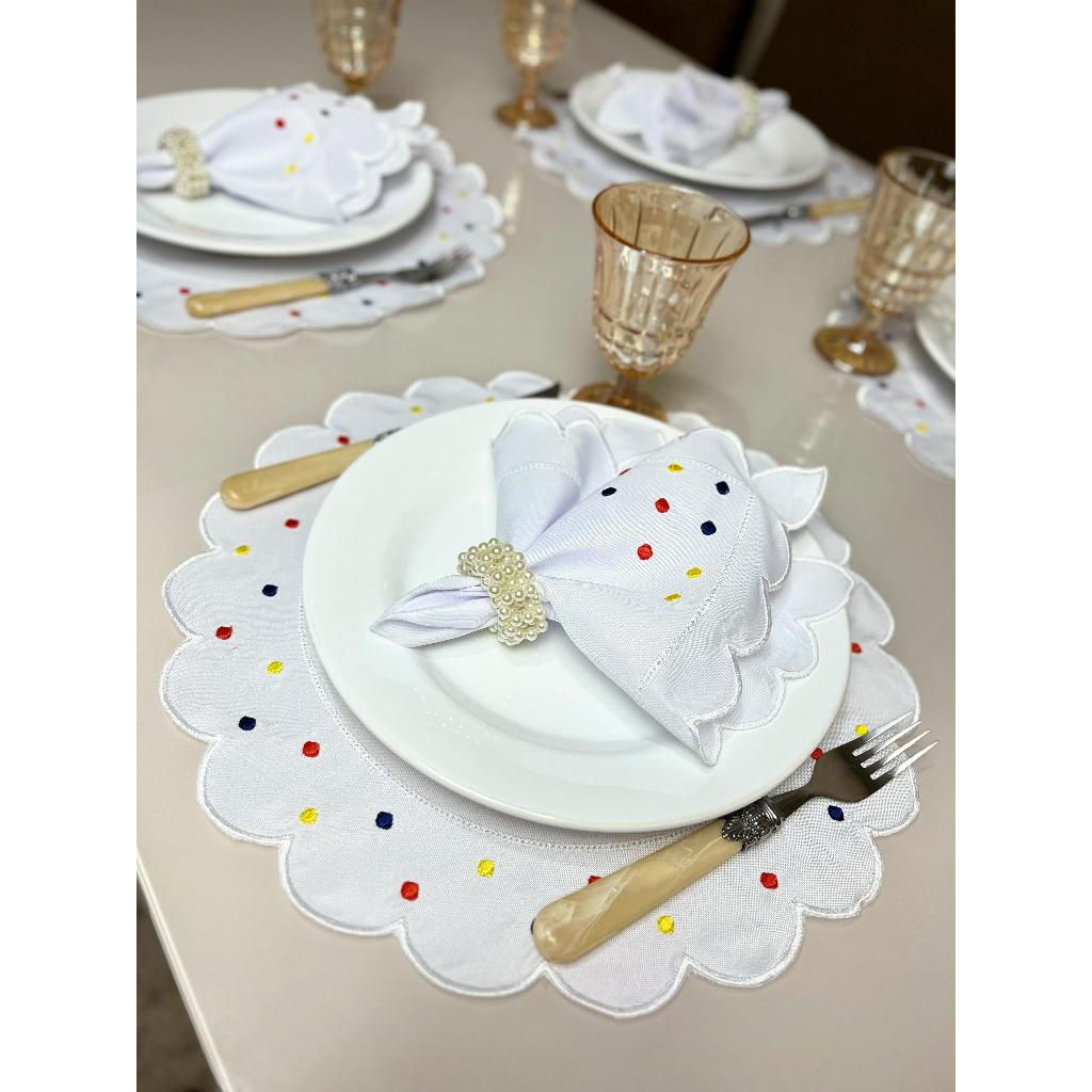 Kit Jogo Americano 8 Pçs Souplats Mesa De 4 Lugares Mesa Posta Guardanapo Supla Sousplat