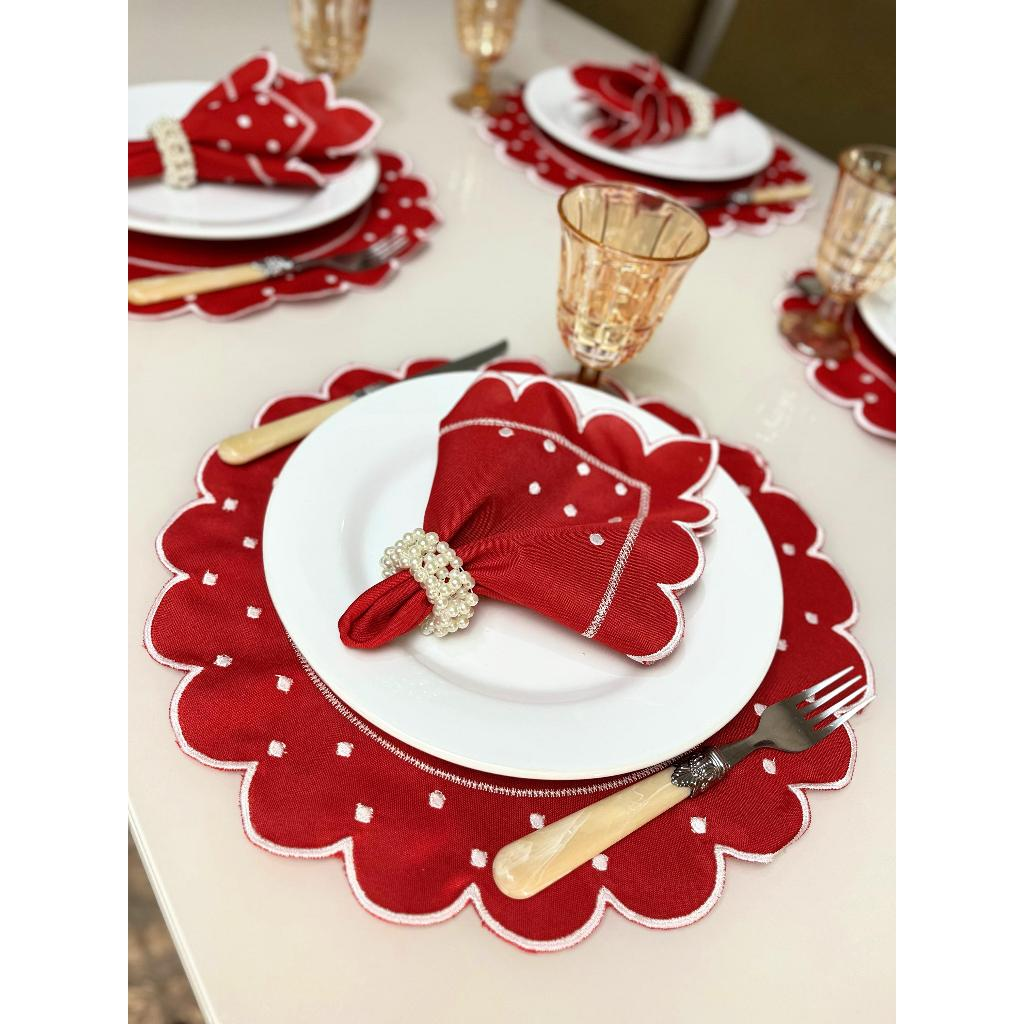 Kit Jogo Americano 8 Pçs Souplats Mesa De 4 Lugares Mesa Posta Guardanapo Supla Sousplat