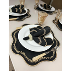 Kit Jogo Americano 8 Pçs Souplats Mesa De 4 Lugares Mesa Posta Guardanapo Supla Sousplat