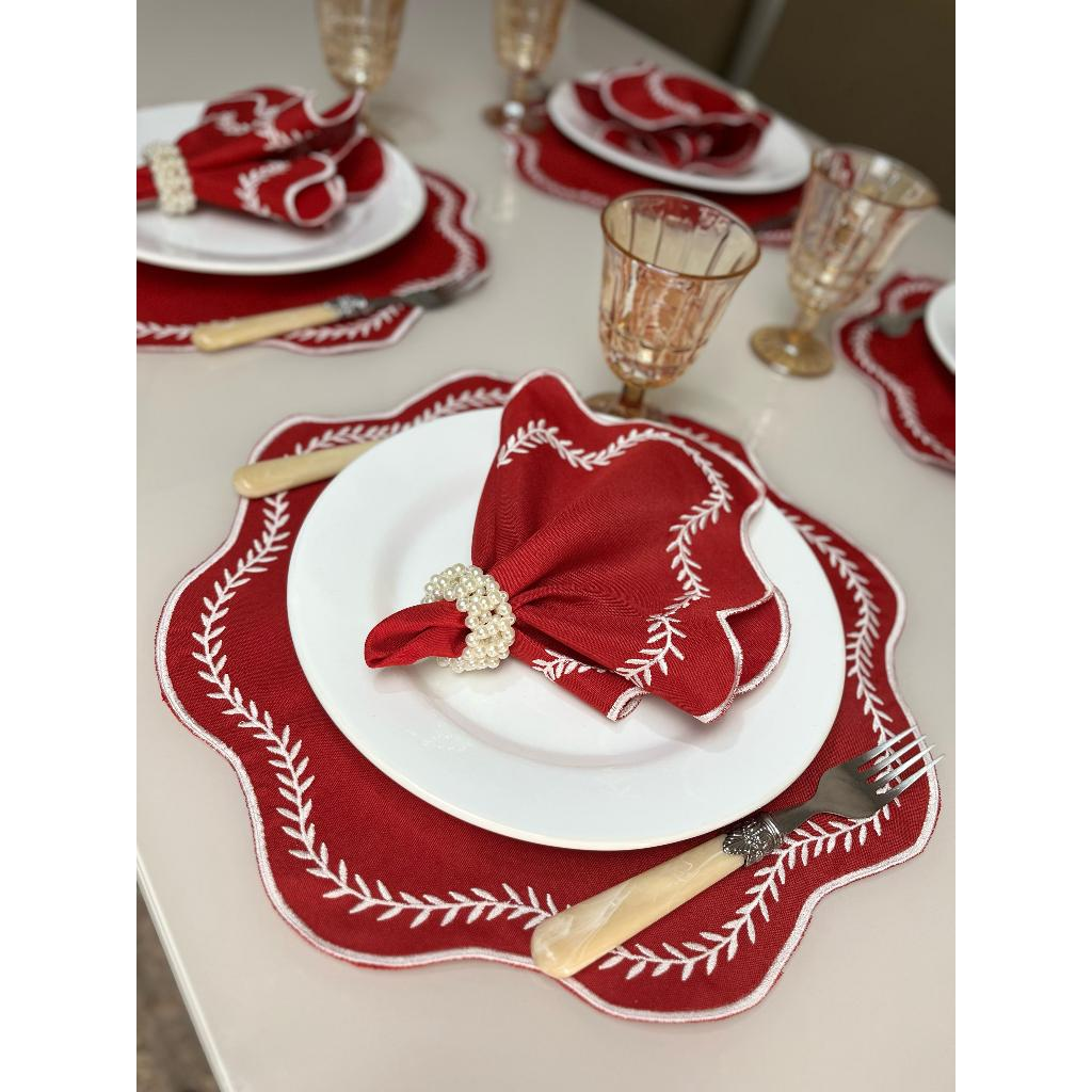 Kit Jogo Americano 8 Pçs Souplats Mesa De 4 Lugares Mesa Posta Guardanapo Supla Sousplat