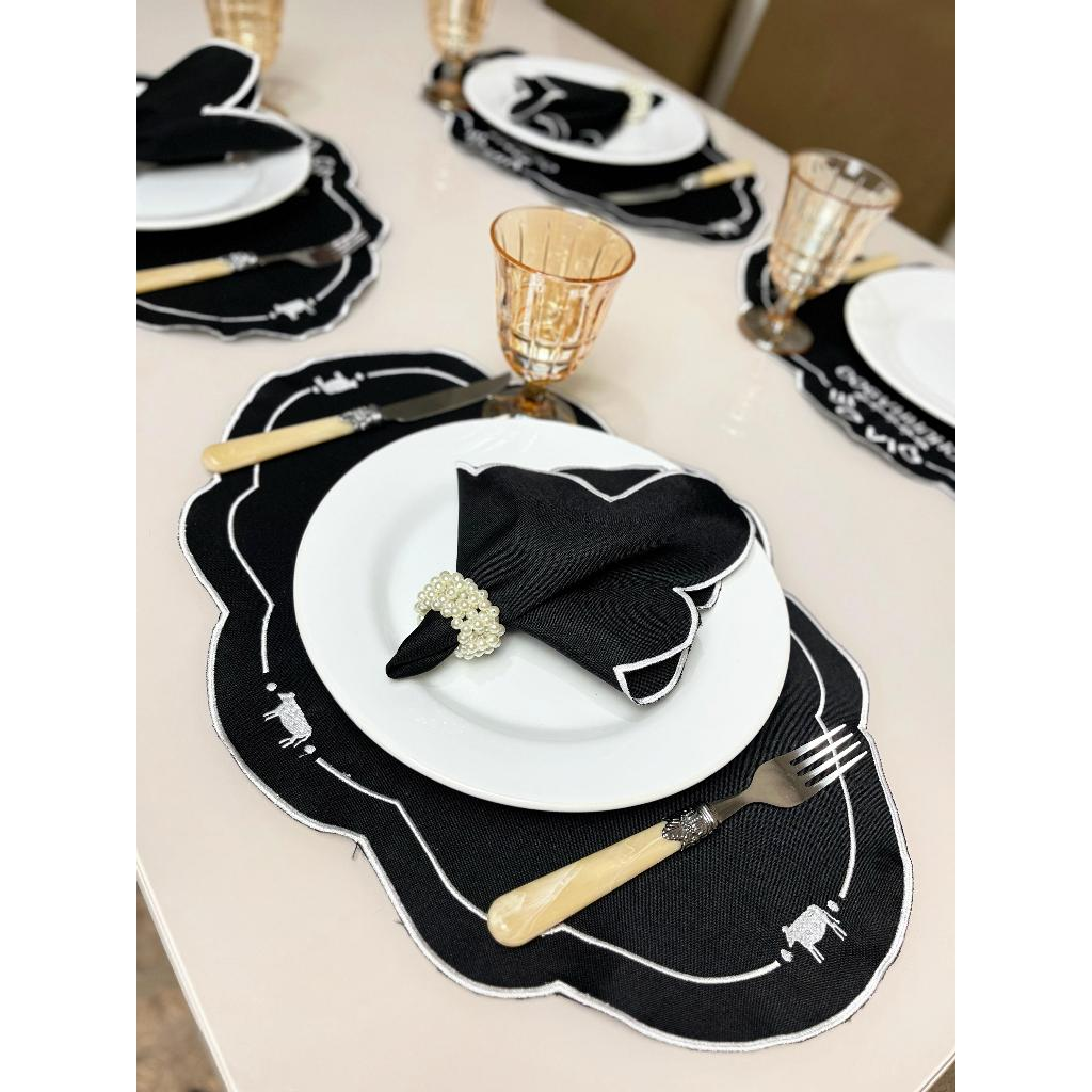 Kit Jogo Americano 8 Pçs Souplats Mesa De 4 Lugares Mesa Posta Guardanapo Supla Sousplat