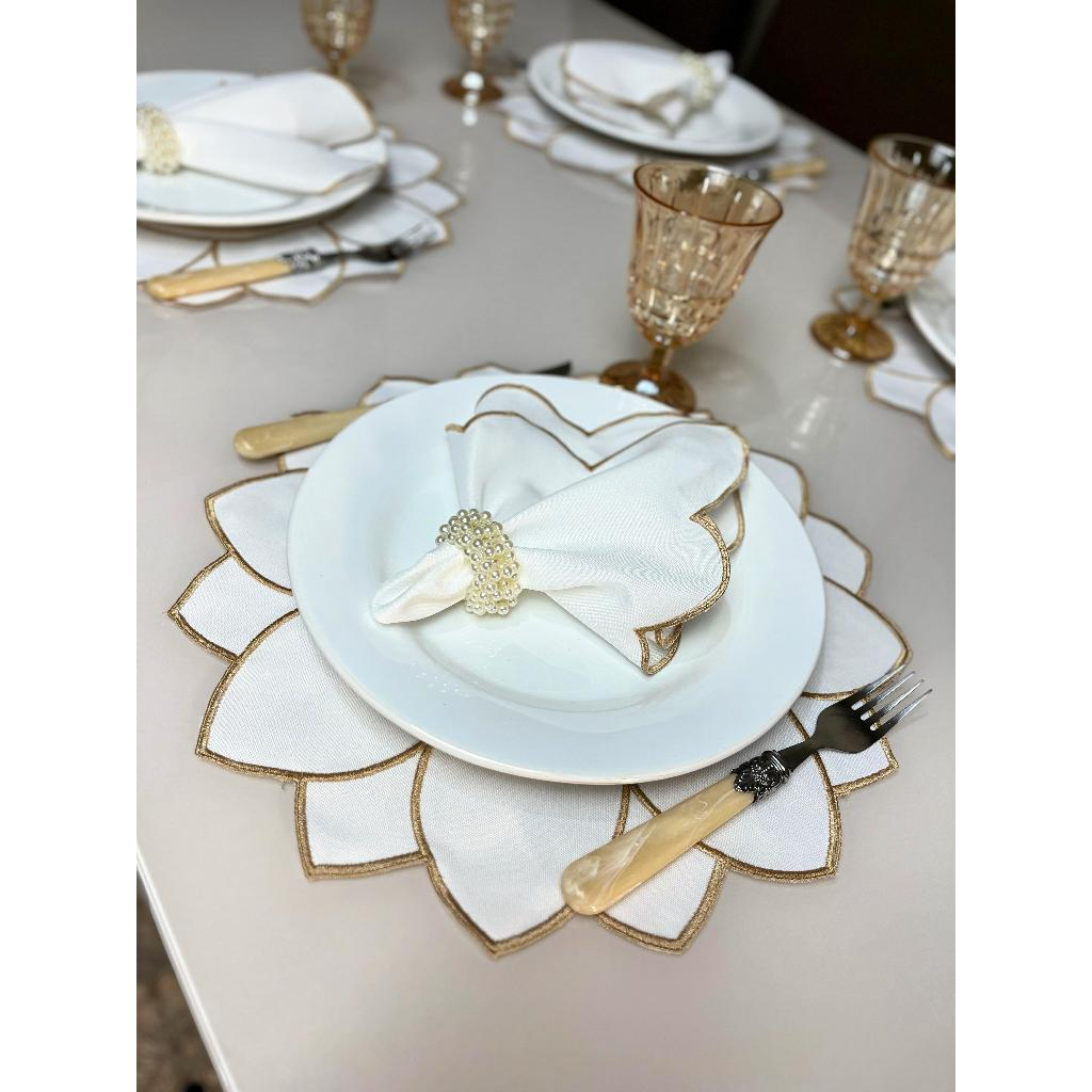 Kit Jogo Americano 8 Pçs Souplats Mesa De 4 Lugares Mesa Posta Guardanapo Supla Sousplat