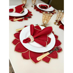 Kit Jogo Americano 8 Pçs Souplats Mesa De 4 Lugares Mesa Posta Guardanapo Supla Sousplat