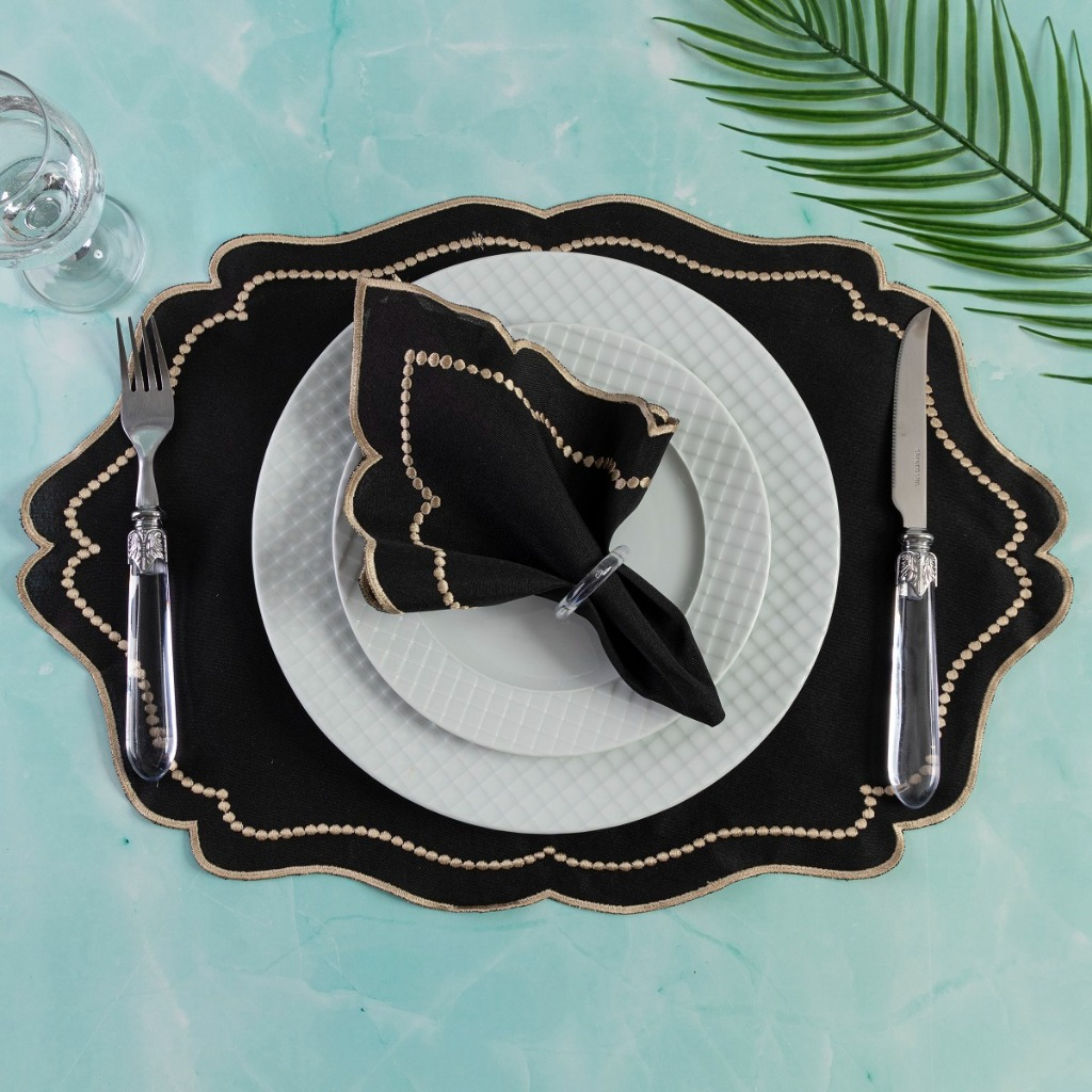 Kit Jogo Americano 8 Pçs Souplats Mesa De 4 Lugares Mesa Posta Guardanapo Supla Sousplat