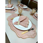 Kit Jogo Americano 8 Pçs Souplats Mesa De 4 Lugares Mesa Posta Guardanapo Supla Sousplat