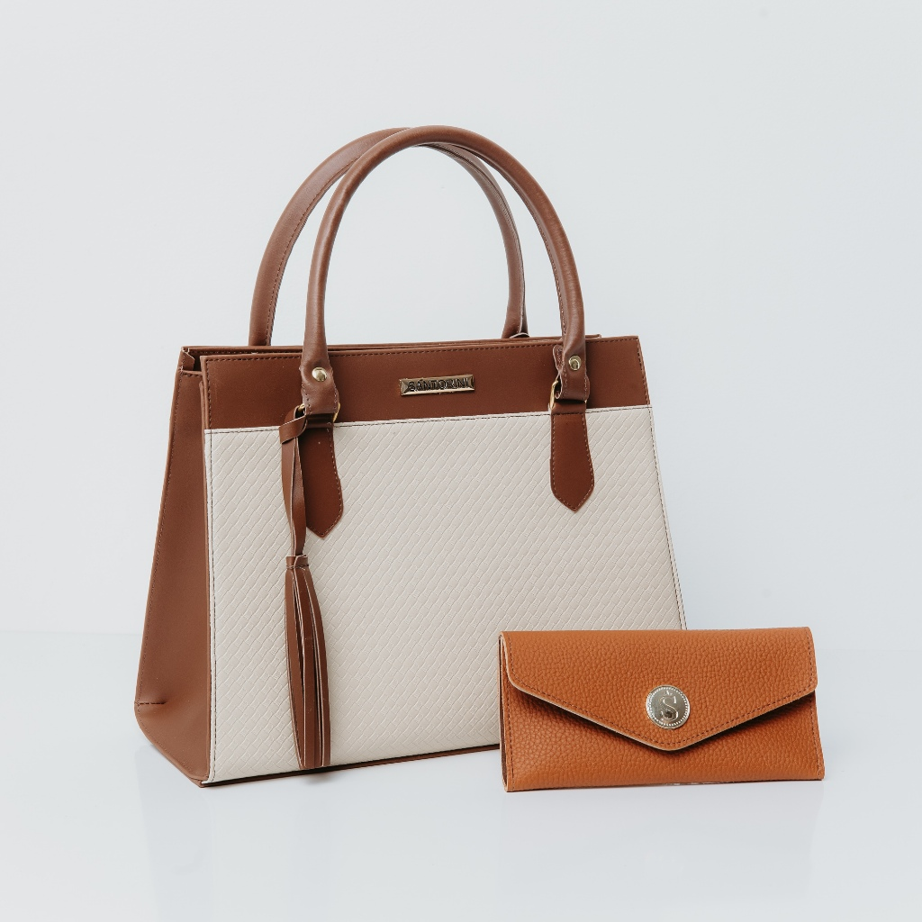 Bolsa Feminina com Carteira Combinando – Elegância Clean e Sofisticação| Bella & Finna