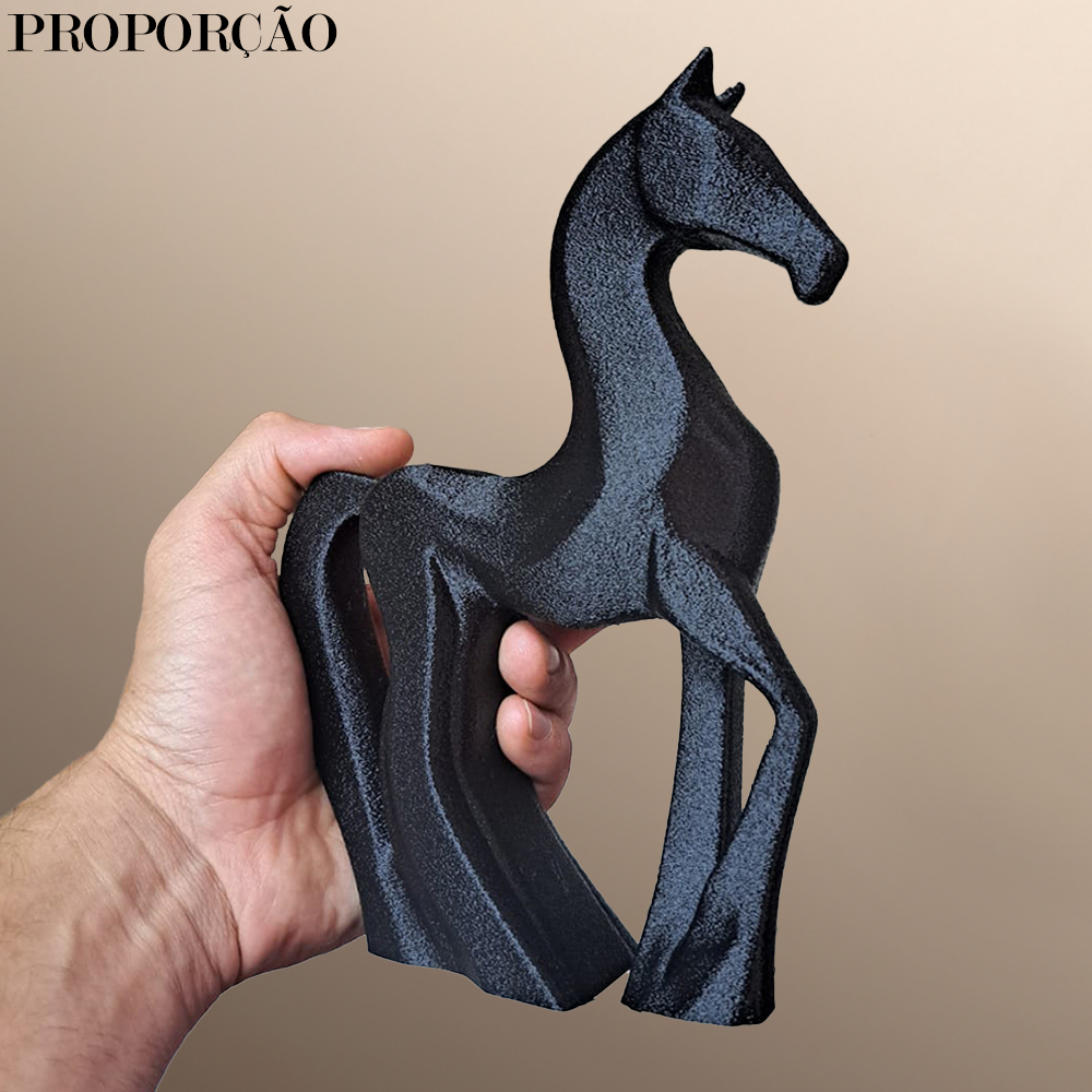 Escultura Cavalo Decorativa Moderna Sofisticada Elegante Estátua Casa Sala Escritório Presente 20cm