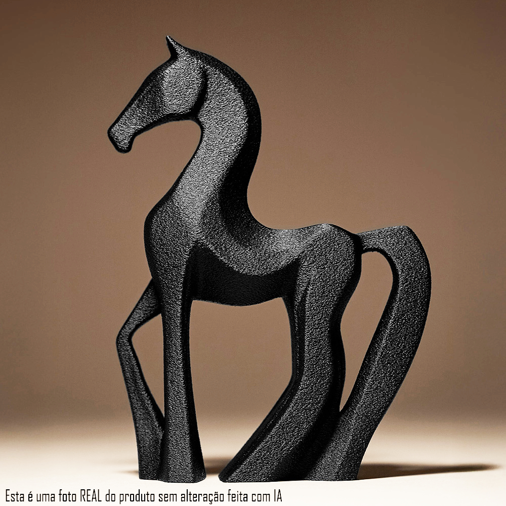 Escultura Cavalo Decorativa Moderna Sofisticada Elegante Estátua Casa Sala Escritório Presente 20cm