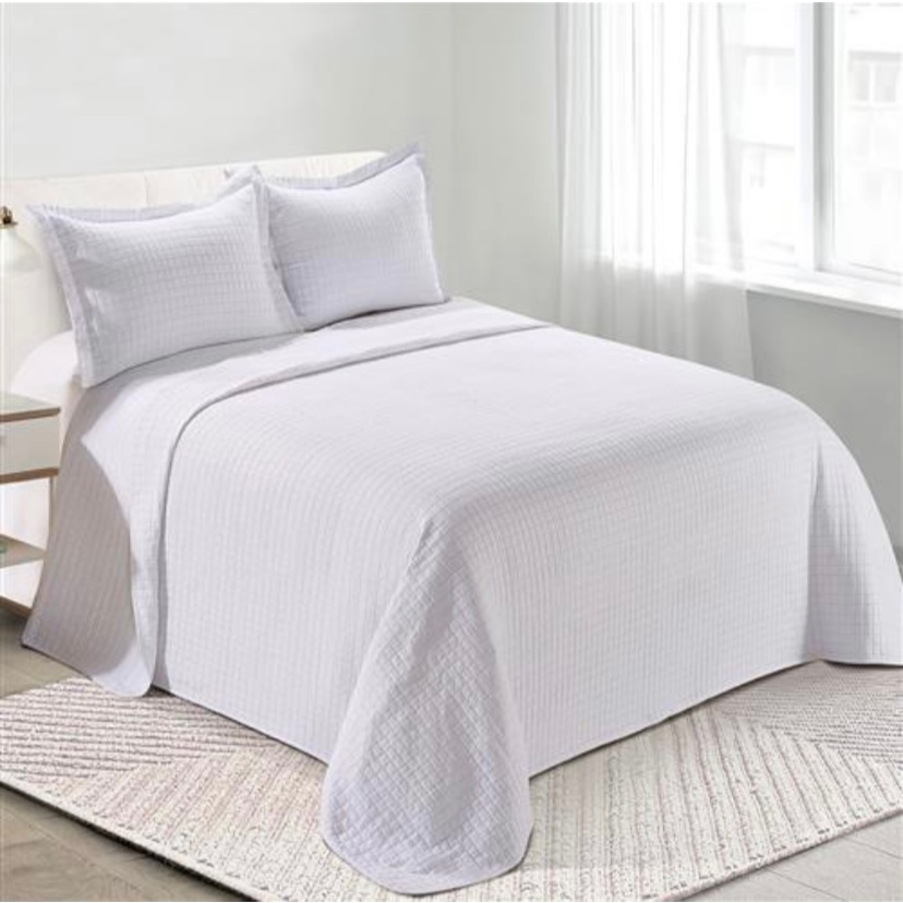 Kit Colcha Cobre Leito Casal Dupla Face 3 Peças Estampada Porta Travesseiro 100% Poliéster