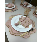 Kit Jogo Americano 8 Pçs Souplats Mesa De 4 Lugares Mesa Posta Guardanapo Supla Sousplat