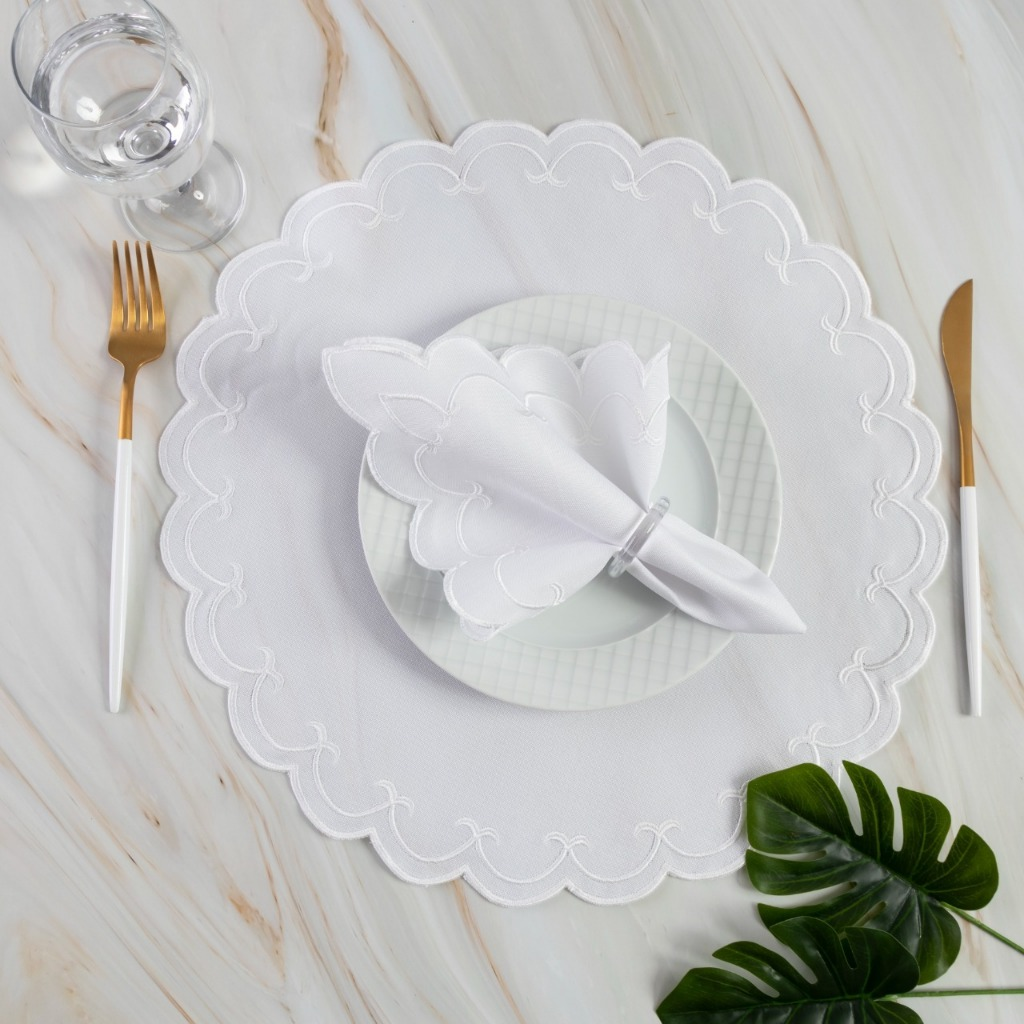 Kit Jogo Americano 8 Pçs Souplats Mesa De 4 Lugares Mesa Posta Guardanapo Supla Sousplat