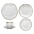 Jogo de Jantar de 30 Peças em Porcelana Ryo Maresia Oxford Mesa Posta