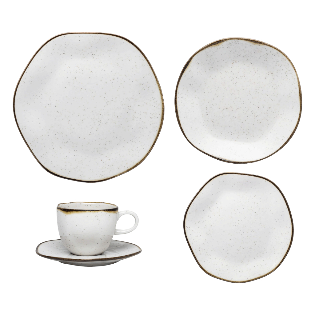 Jogo de Jantar de 30 Peças em Porcelana Ryo Maresia Oxford Mesa Posta