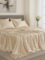 Jogo de Cama em Cetim Charmousse Casal Queen King Brilhante 4 Peças Toque Macio Sedosso Promoção