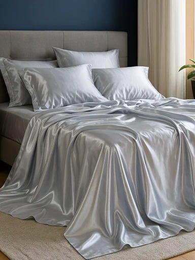 Jogo de Cama em Cetim Charmousse Casal Queen King Brilhante 4 Peças Toque Macio Sedosso Promoção