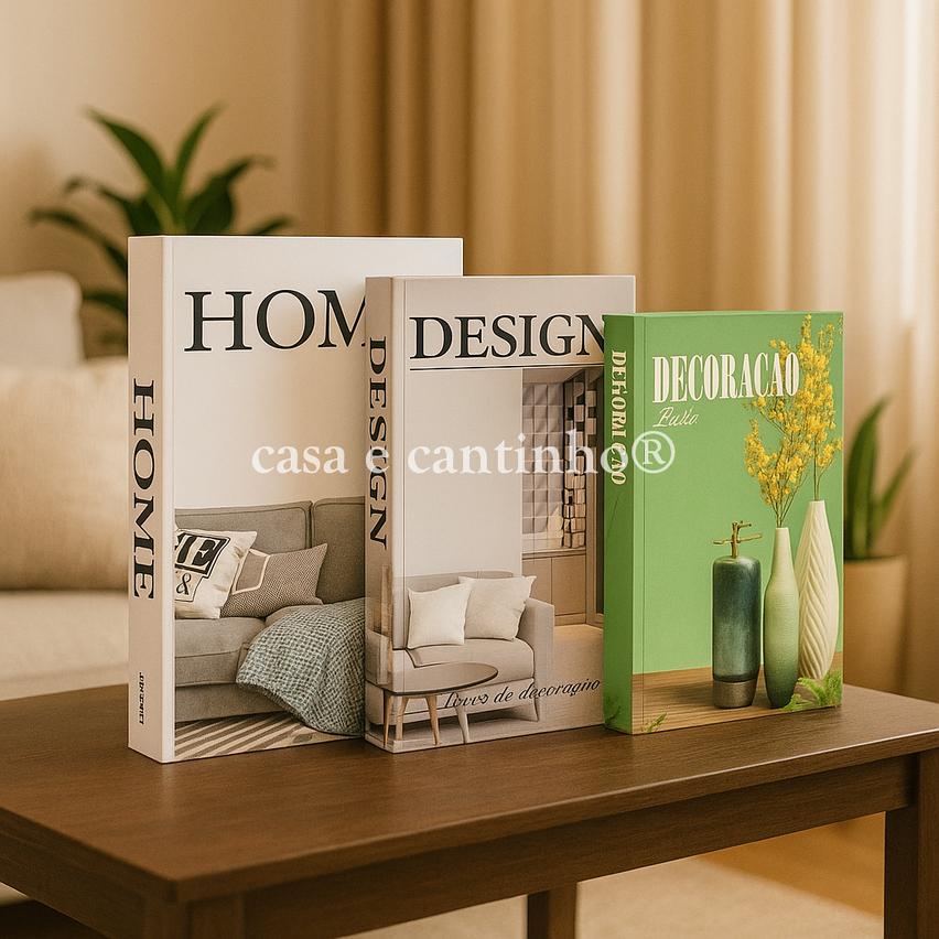 Kit 3 Caixas Livro Decorativas Porta Objetos | Bella e Finna