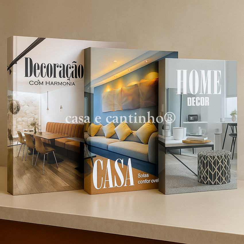 Kit 3 Caixas Livro Decorativas Porta Objetos | Bella e Finna