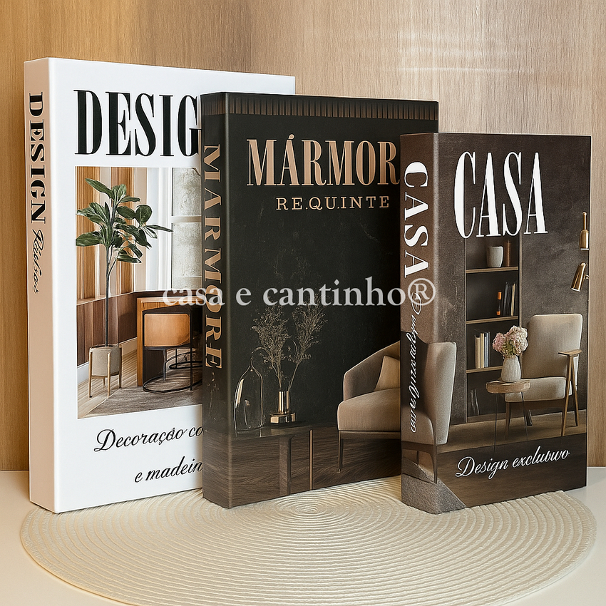 Kit 3 Caixas Livro Decorativas Porta Objetos | Bella e Finna