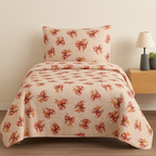 Kit Colcha Estampada Dupla Face Cobre leito 03 Peças Super Macio Tamanho Grande