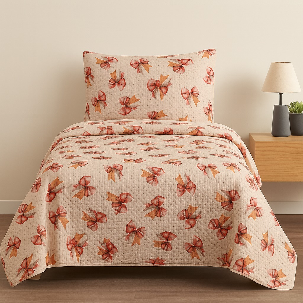 Kit Colcha Estampada Dupla Face Cobre leito 03 Peças Super Macio Tamanho Grande