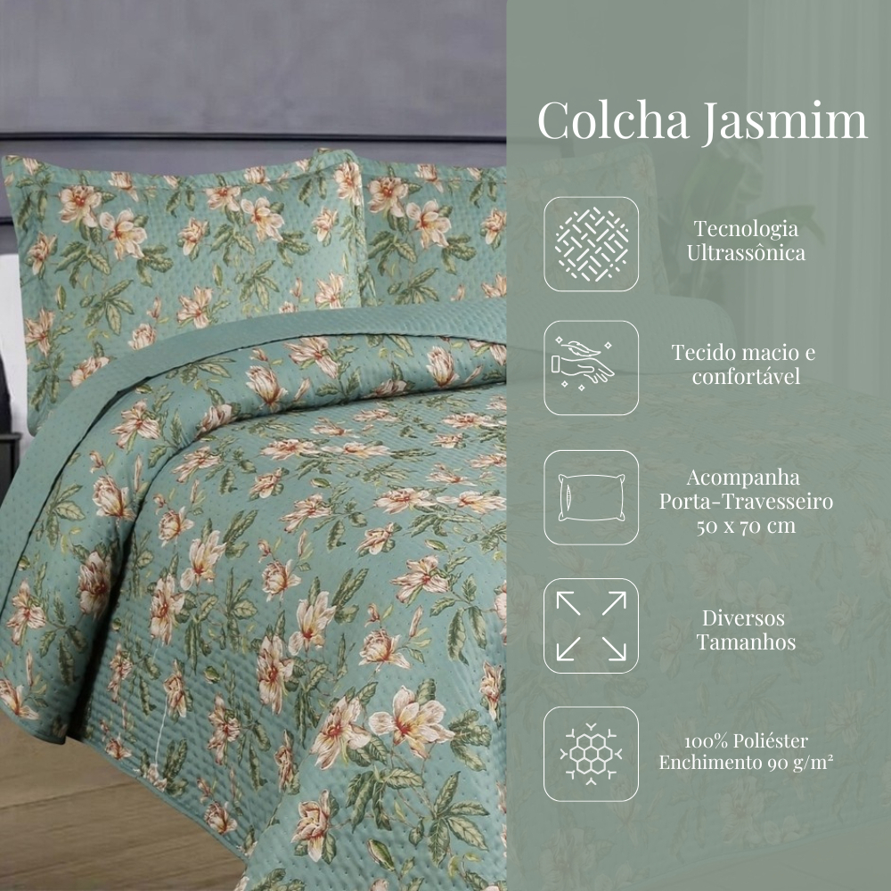 Kit Colcha Estampada Dupla Face Cobre leito 03 Peças Super Macio Tamanho Grande