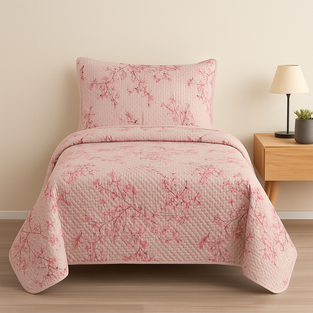 Kit Colcha Estampada Dupla Face Cobre leito 03 Peças Super Macio Tamanho Grande