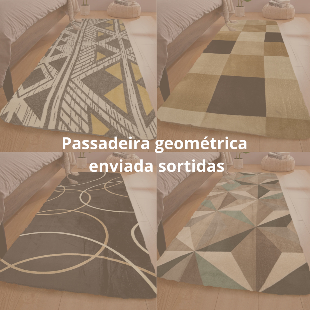 Tapete Passadeira 2,00 x 0,60 Corredor Quarto Sala Felpudo Várias Cores