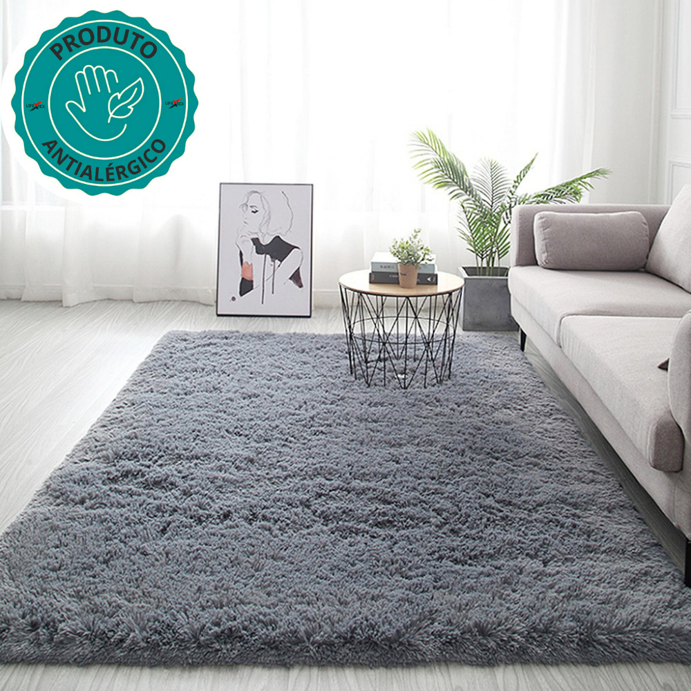 Tapete Peludo Felpudo 2,00 x 1,40 Mt Sala Quarto Luxuoso