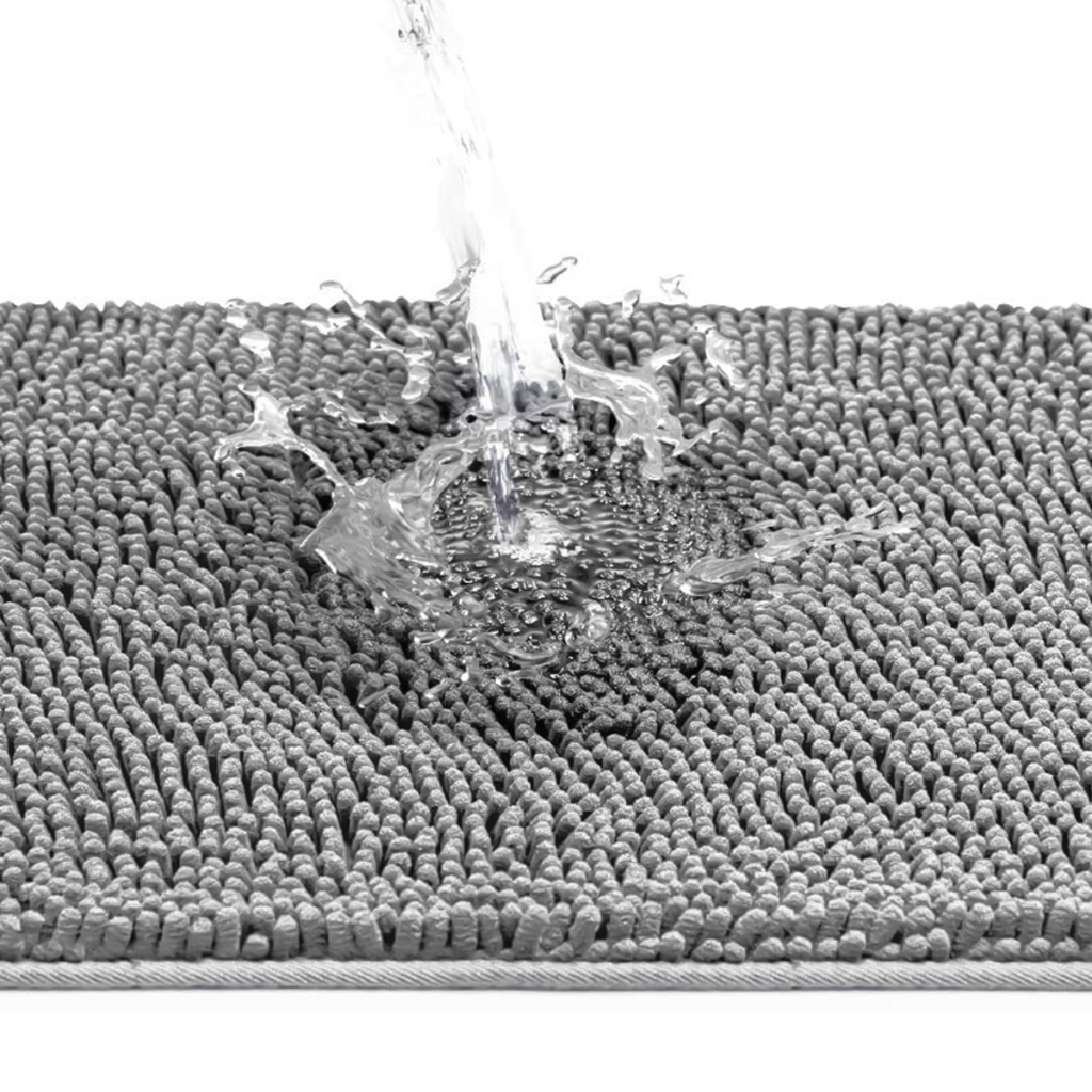 Kit Tapete Banheiro Antiderrapante 40x60 Microfibra Bolinha Macarrão