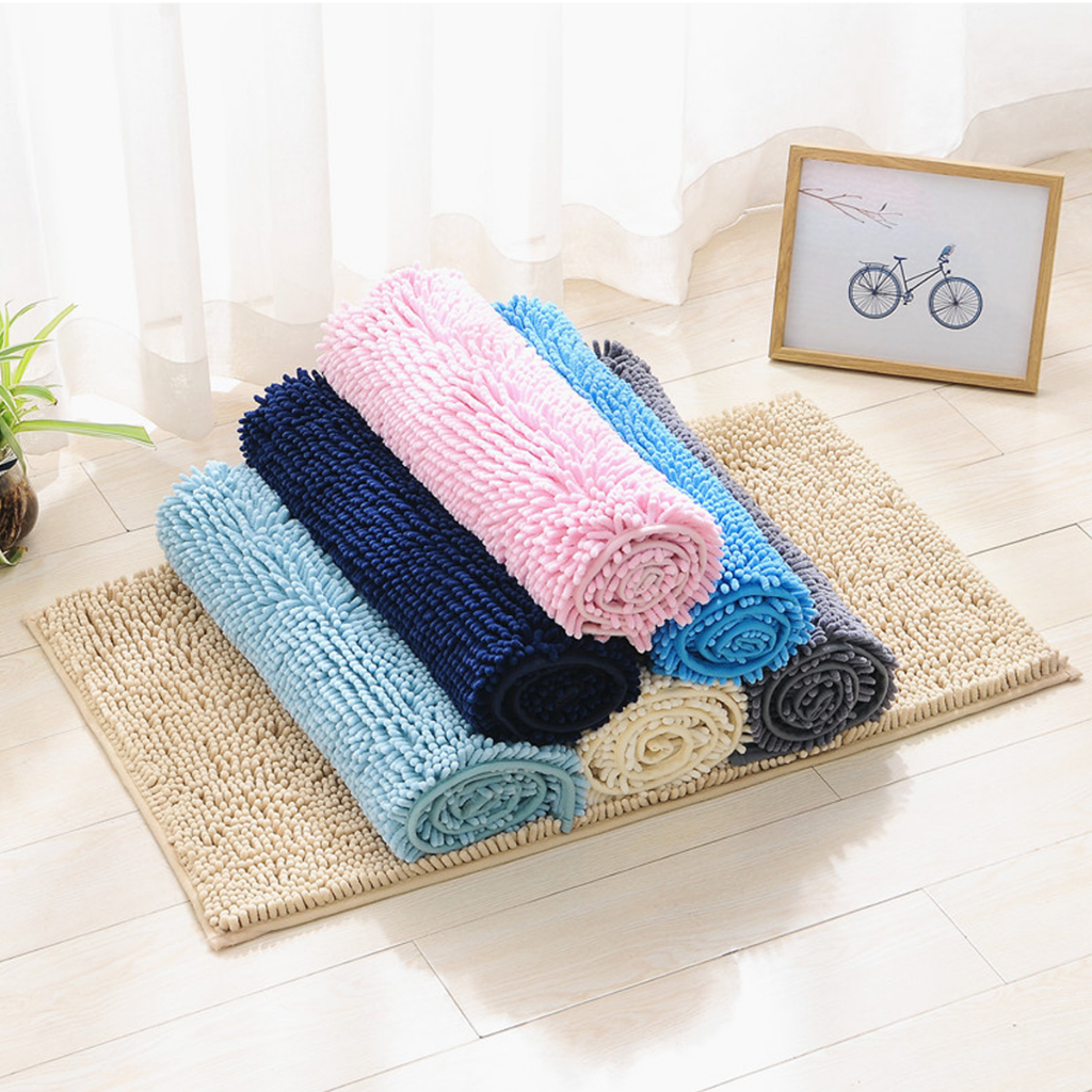 Kit Tapete Banheiro Antiderrapante 40x60 Microfibra Bolinha Macarrão