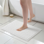 Kit Tapete Banheiro Antiderrapante 40x60 Microfibra Bolinha Macarrão