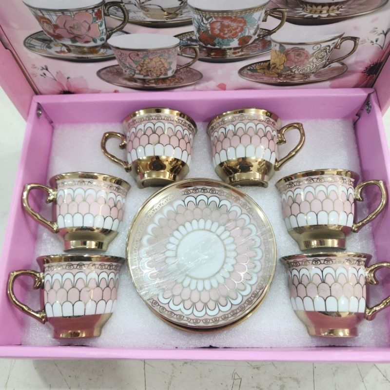 Xícara de café kit com 12 peças de Cerâmica em porcelana1