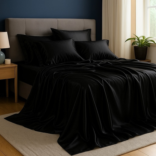 Jogo de Cama em Cetim Charmousse Casal Queen King Brilhante 4 Peças Toque Macio Sedosso Promoção