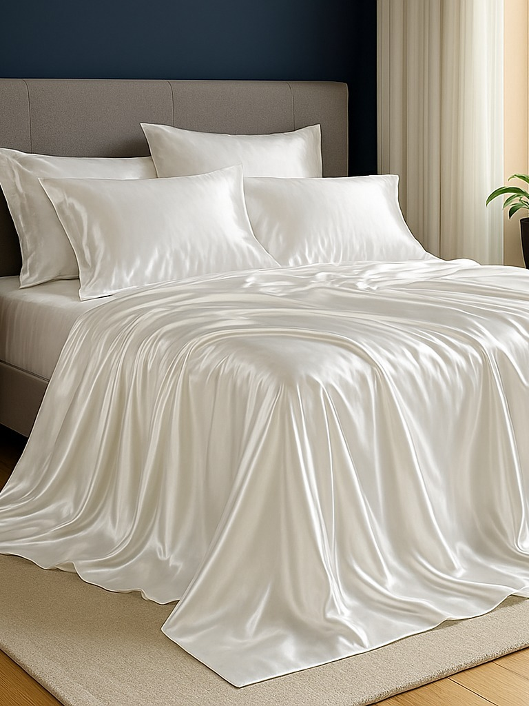 Jogo de Cama em Cetim Charmousse Casal Queen King Brilhante 4 Peças Toque Macio Sedosso Promoção