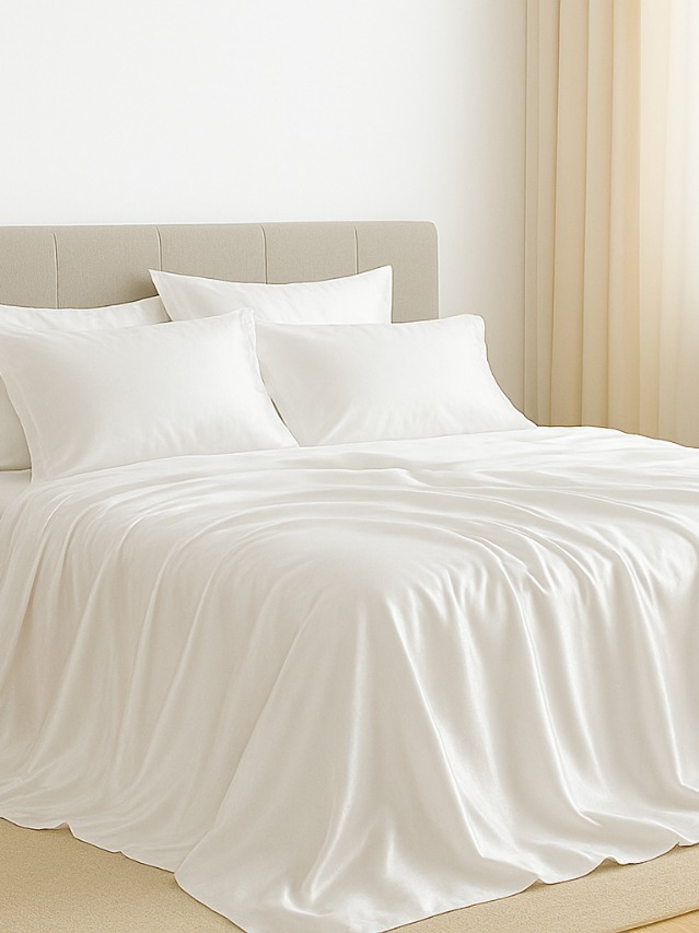 Jogo de Cama em Cetim Charmousse Casal Queen King Brilhante 4 Peças Toque Macio Sedosso Promoção