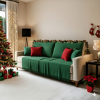 Kit 2 Mantas para Sofá 210x120 Natal Manta Natalina de Sofá Decoração Grande 100% Algodão Protetor Poltrona