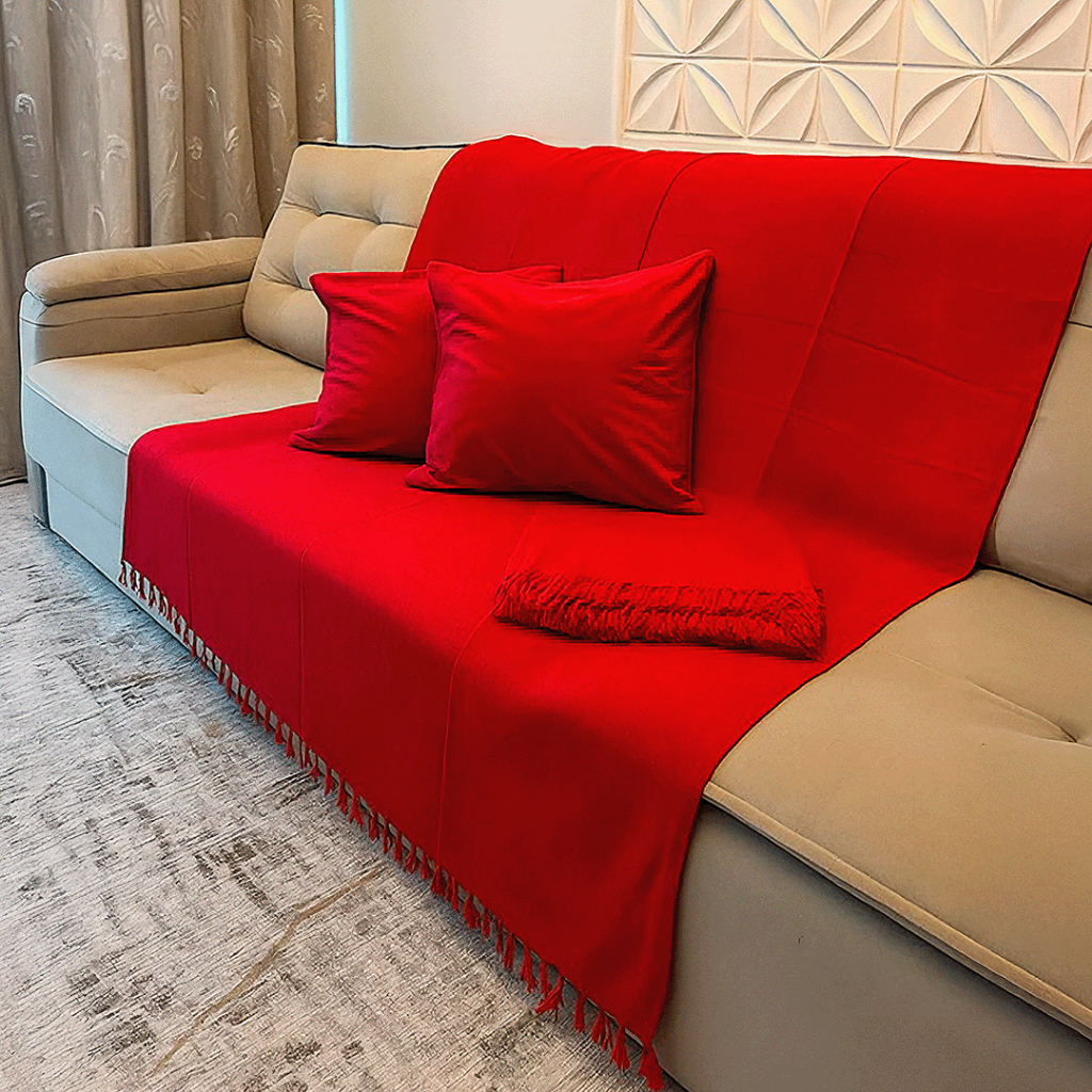 Kit 2 Mantas para Sofá 210x120 Natal Manta Natalina de Sofá Decoração Grande 100% Algodão Protetor Poltrona