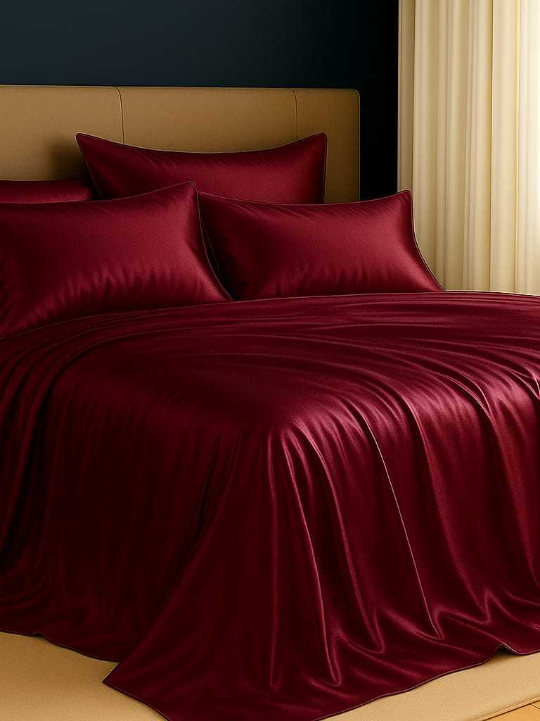 Jogo de Cama em Cetim Charmousse Casal Queen King Brilhante 4 Peças Toque Macio Sedosso Promoção